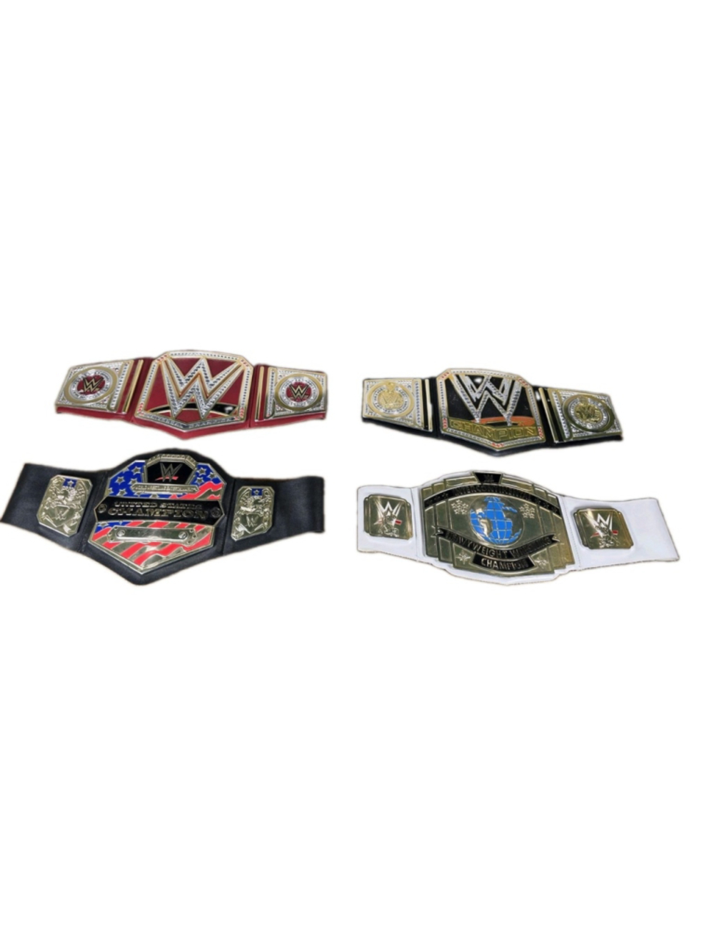WWE Kids Championship Belt Lot of 4 Universal US Intercontinental Wrestling Toy